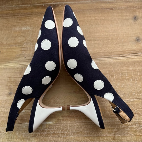 Tory Burch Spencer Slingback Pump in Navy Dot Size 6 - Picture 7 of 13